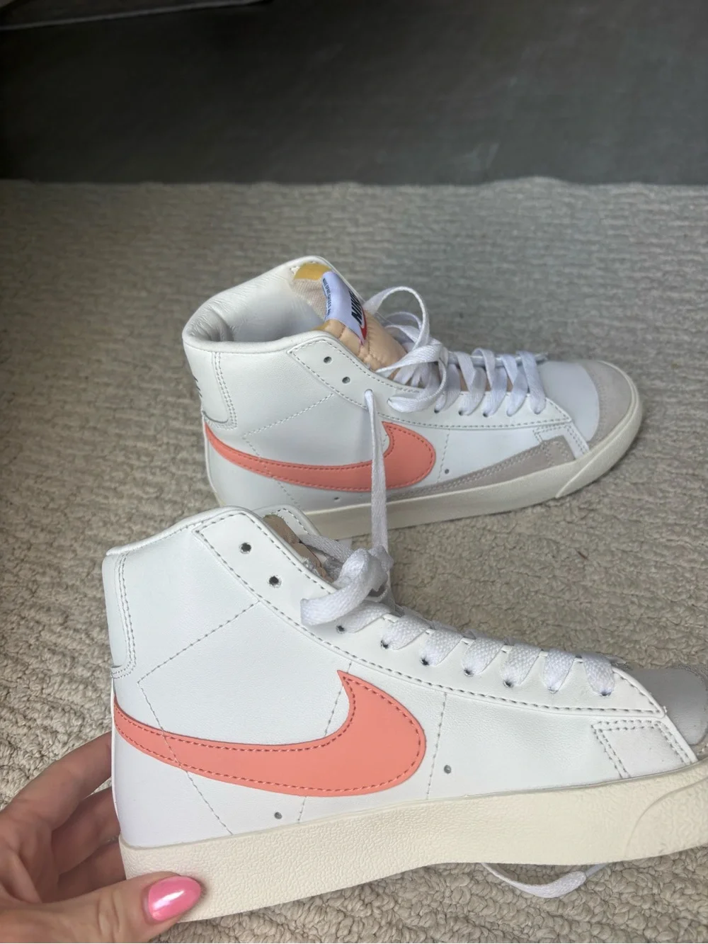 Nike Women’s High-Top Sneakers in Coral/White